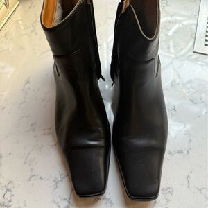 Black Leather Ankle Boots